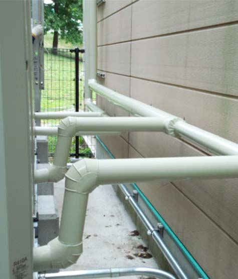 外機廻り冷媒配管・クラッキング施工 外機廻り冷媒配管・クラッキング施工